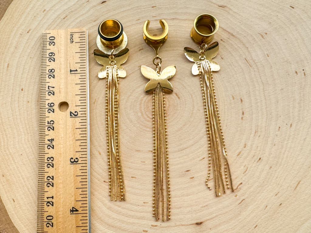 18k Butterfly Tassels