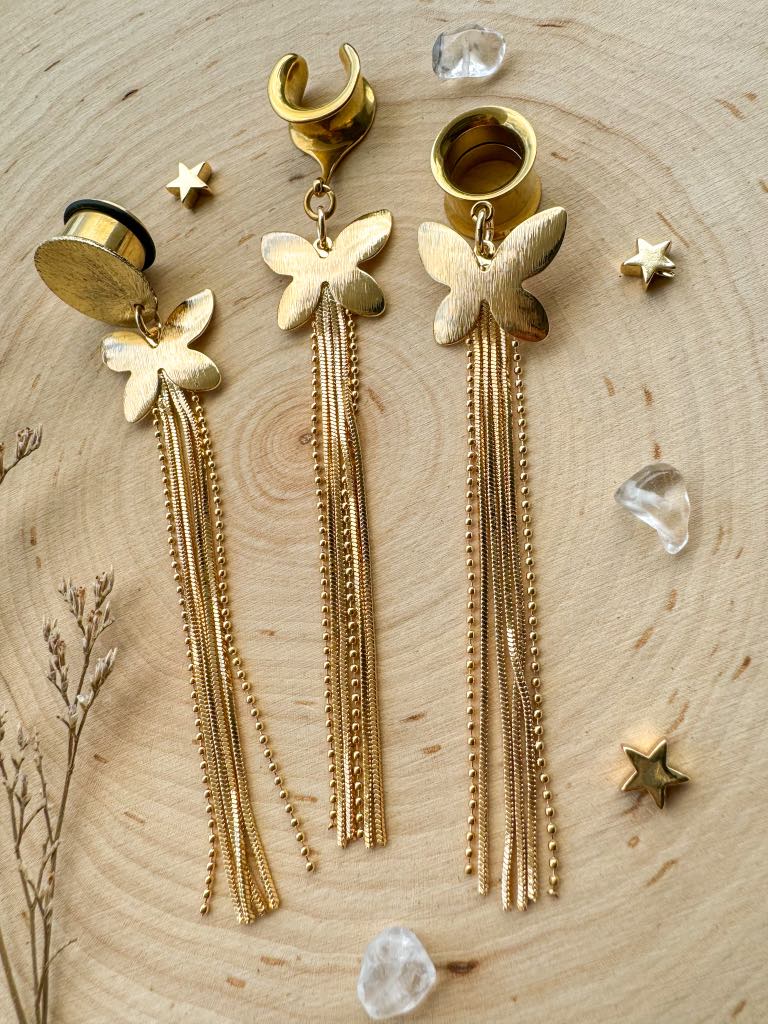 18k Butterfly Tassels