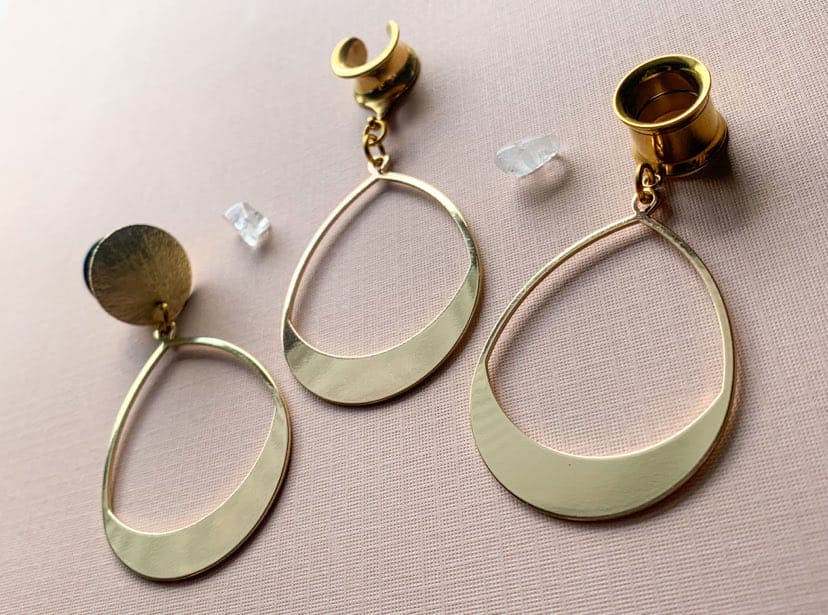 18k Gold Plated Tear Hoops