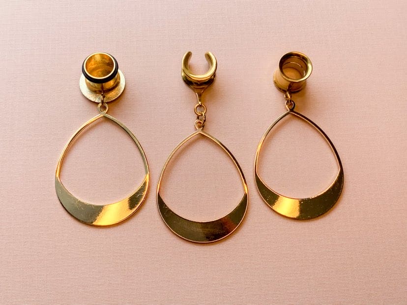 18k Gold Plated Tear Hoops