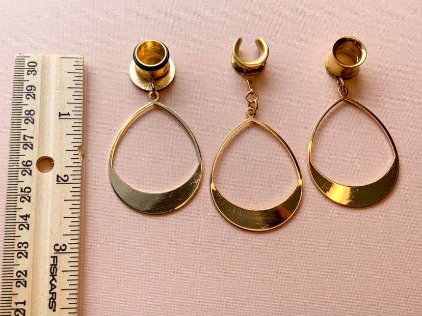 18k Gold Plated Tear Hoops