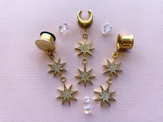 24k Plated Double CZ Stars