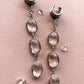 3-Tier Silver Faceted Glass Dangles