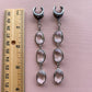 3-Tier Silver Faceted Glass Dangles