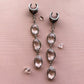 3-Tier Silver Faceted Glass Dangles