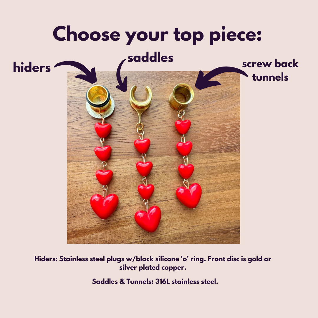 Gold & Red 4-Tier Hearts