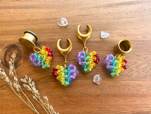 Beaded Rainbow Hearts