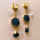 Black Agate and Tourmaline Dangles