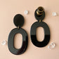 Black Oval Acetate Hoops