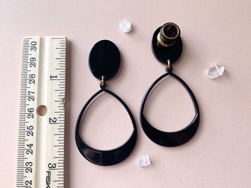 Black Tear Acetate Hoops