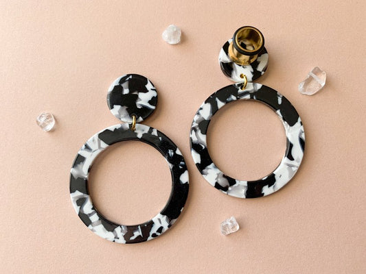 Black & White Acetate Hoops