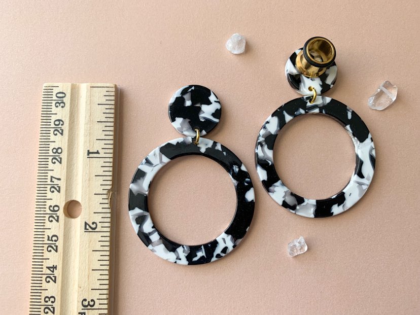 Black & White Acetate Hoops