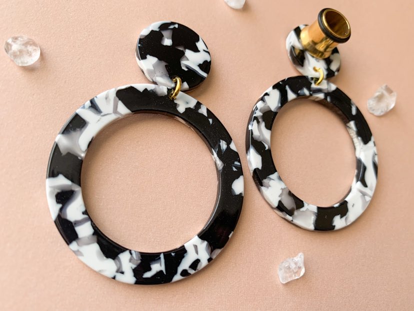 Black & White Acetate Hoops