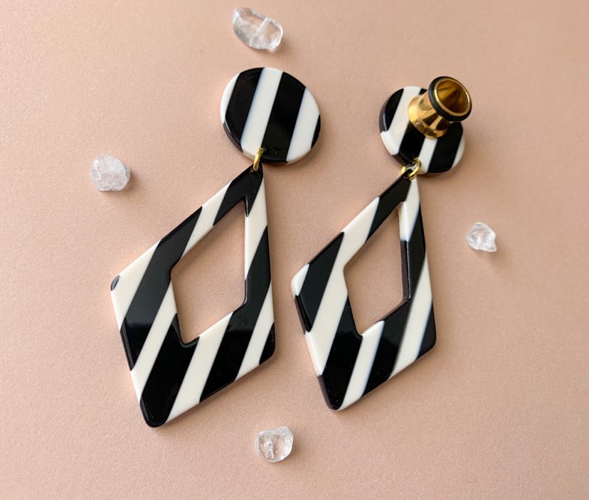 Black & White Striped Hoops