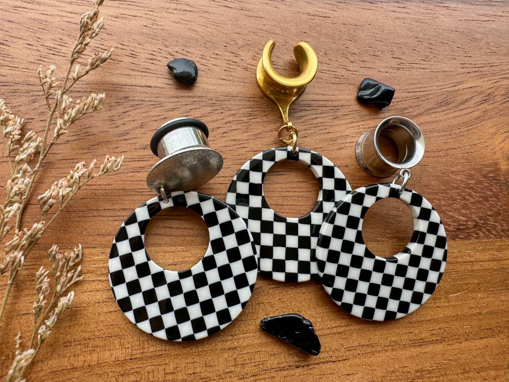 Black & White Checkered Hoops