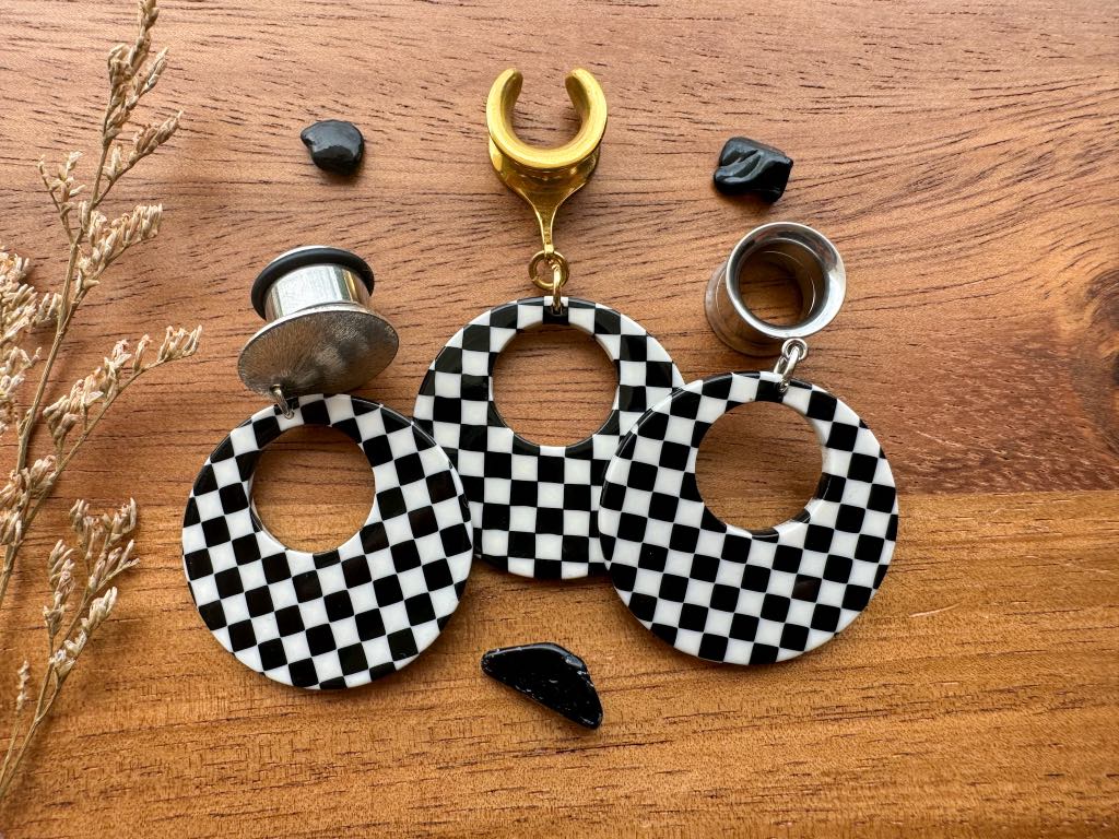 Black & White Checkered Hoops