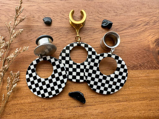 Black & White Checkered Hoops