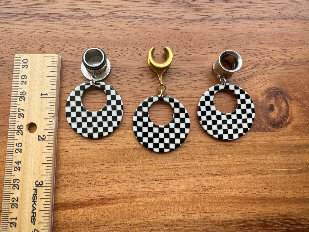 Black & White Checkered Hoops