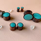 Crushed Turquoise Wooden Plugs