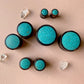 Crushed Turquoise Wooden Plugs