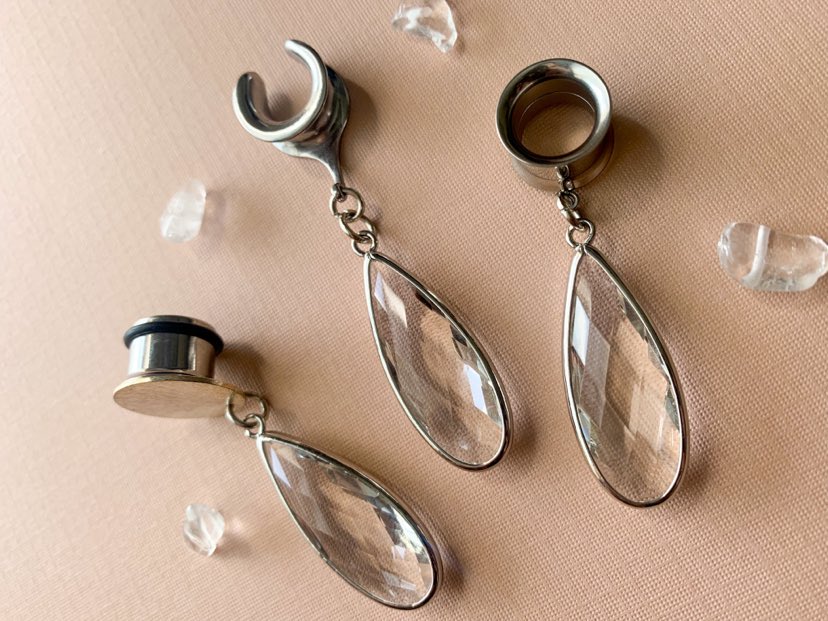 Silver Crystal Tear Drops