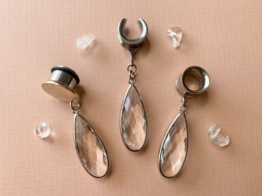 Silver Crystal Tear Drops