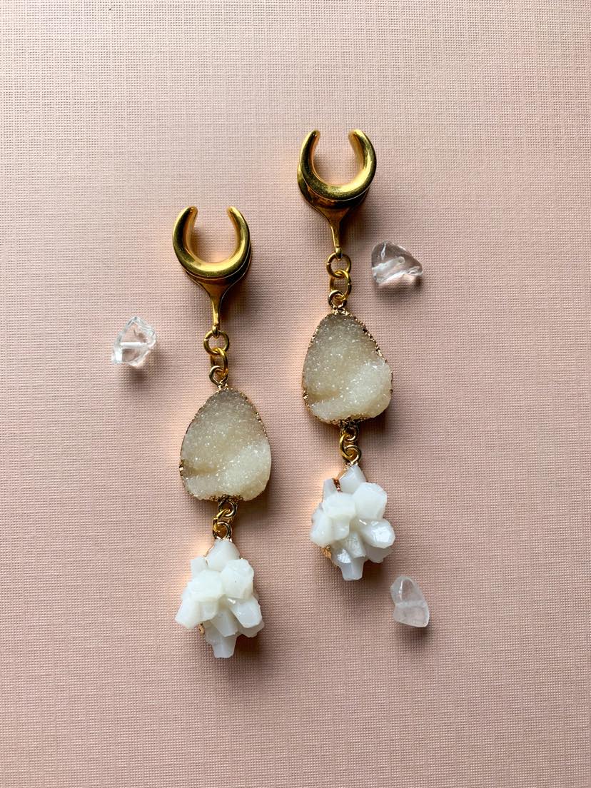 Faux Crystal Druzy Dangles