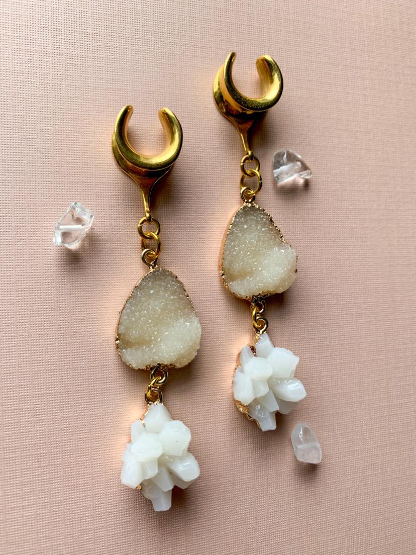 Faux Crystal Druzy Dangles