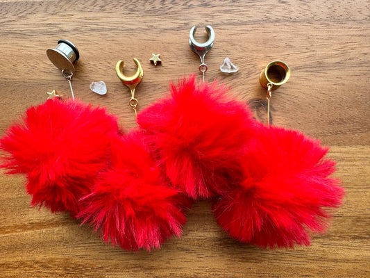 Fluffy Red Poofs