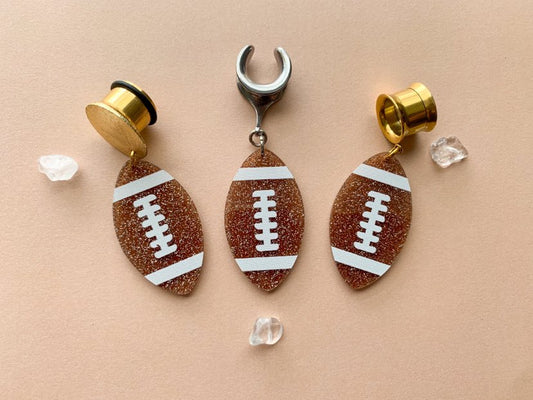 Gold or Silver Football Earrings