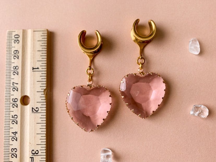 Large Pink Glass Hearts