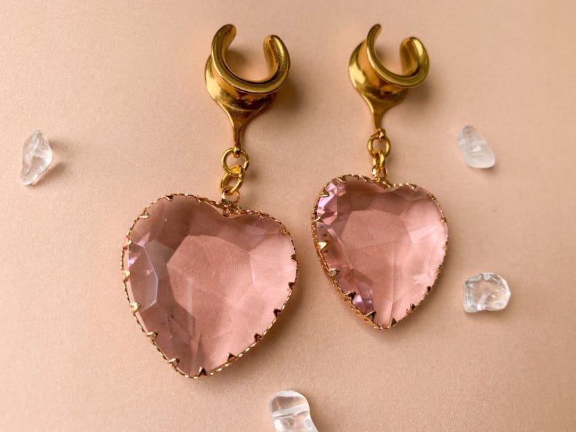 Large Pink Glass Hearts