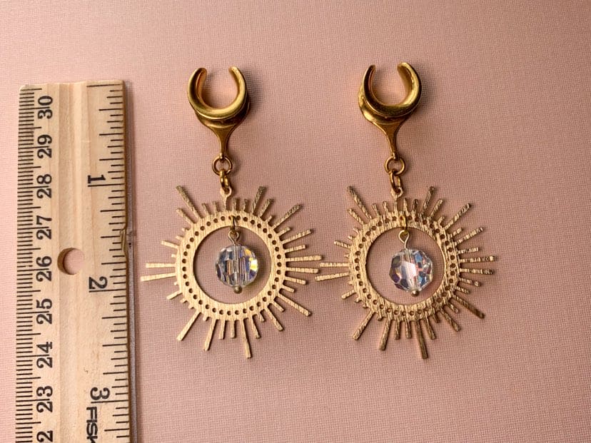 Gold Brushed Bejeweled Suns