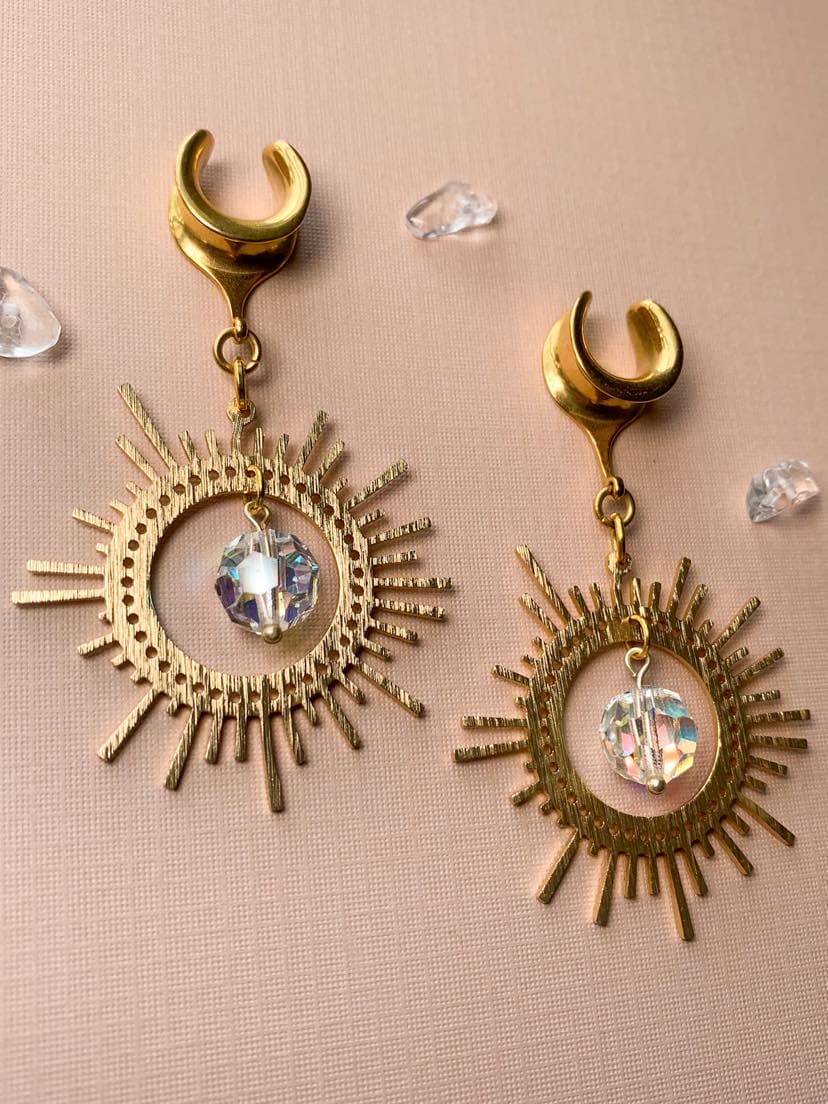 Gold Brushed Bejeweled Suns