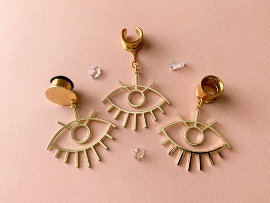 Gold Evil Eye Dangles