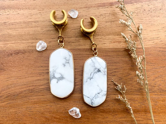 Gold Howlite Dangles