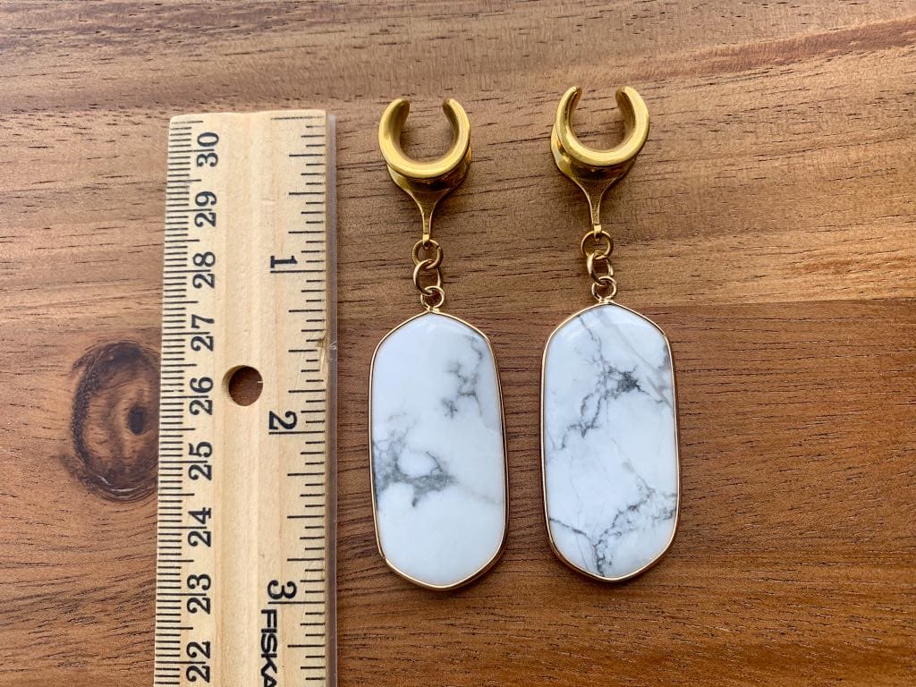 Gold Howlite Dangles