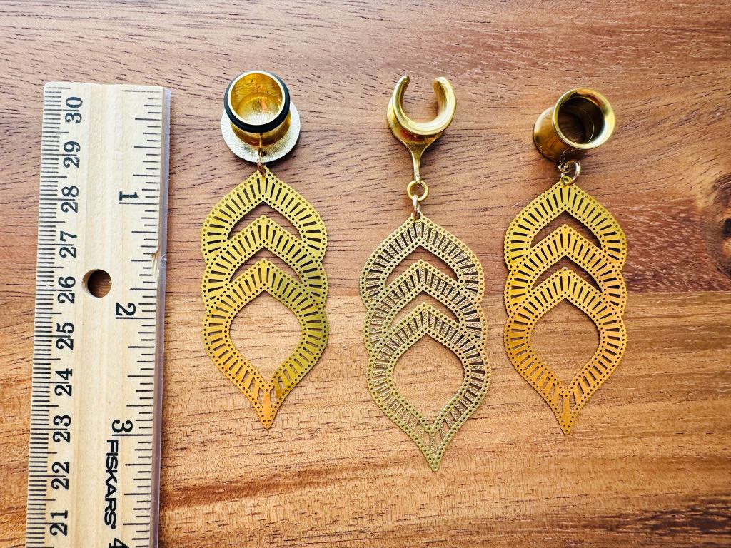 Gold 3-Tier Diamond-Shaped Dangles