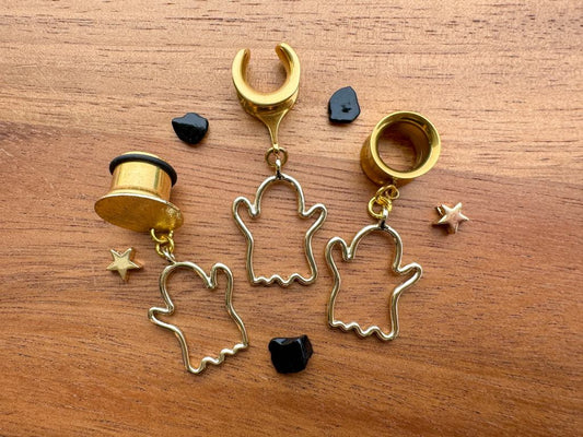 Gold Ghost Halloween Dangles