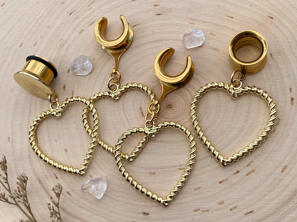 Gold Zinc Rope Hearts