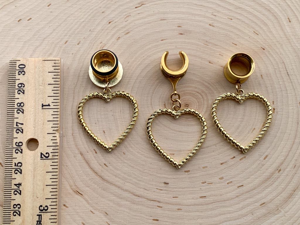 Gold Zinc Rope Hearts