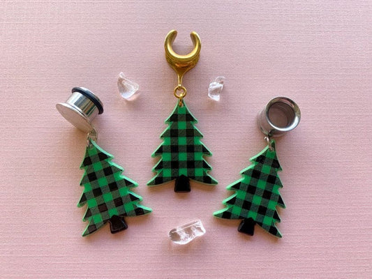 Gold or Silver Plaid Holiday Trees