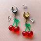 Gold or Silver Red Cherry Dangles