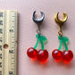 Gold or Silver Red Cherry Dangles