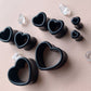 Heart-Shaped Black Acrylic Plugs