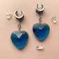 Large Blue Glass Hearts