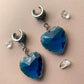 Large Blue Glass Hearts