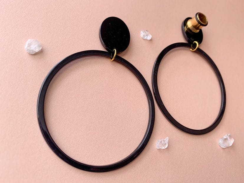 Large Black Acetate Hoops