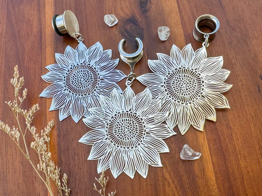 Large Silver Sunflowers