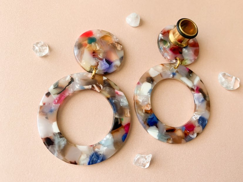 Multicolor Acetate Hoops